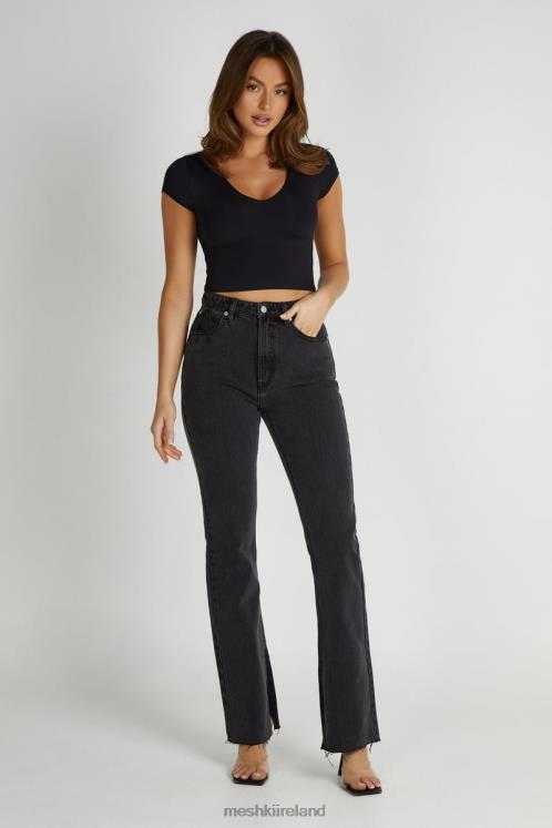 Meshki Lauren Straight Leg Jeans Clothing Washed Black 6DX221232