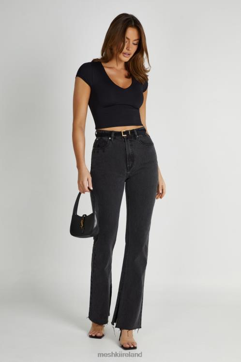 Meshki Lauren Straight Leg Jeans Clothing Washed Black 6DX221232