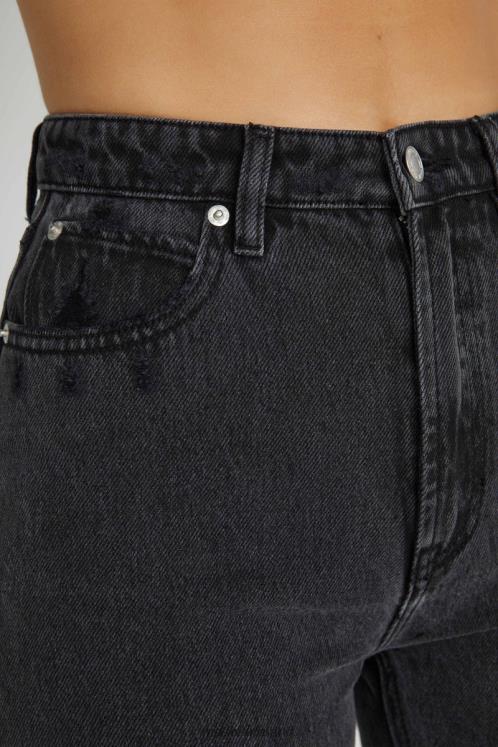 Meshki Lauren Straight Leg Jeans Clothing Washed Black 6DX221232