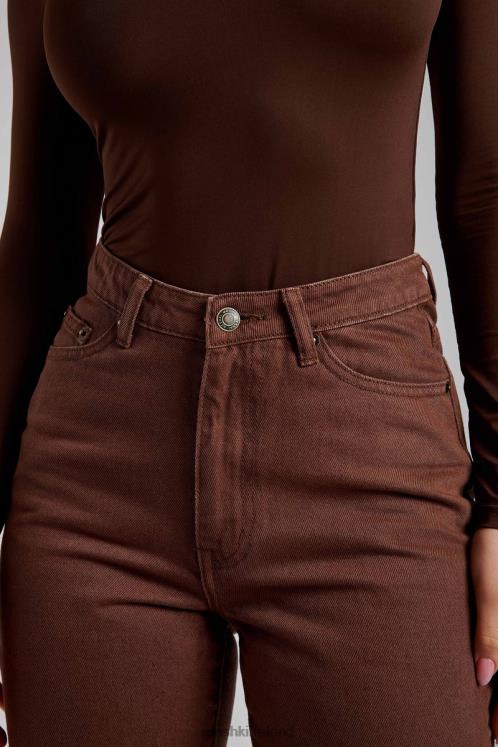 Meshki Millicent Plain Rigid Mom Jeans Clothing Chocolate 6DX221341