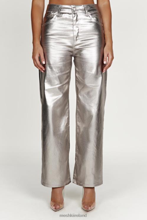 Meshki Minnie Metallic Straight Jean Clothing Silver 6DX221270