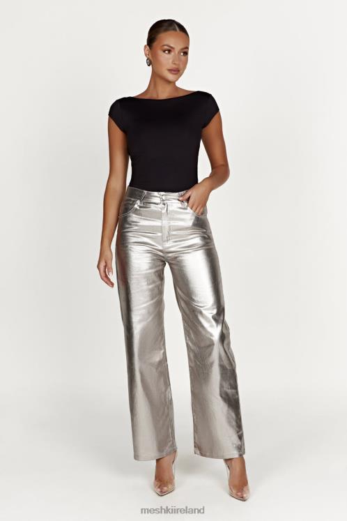 Meshki Minnie Metallic Straight Jean Clothing Silver 6DX221270