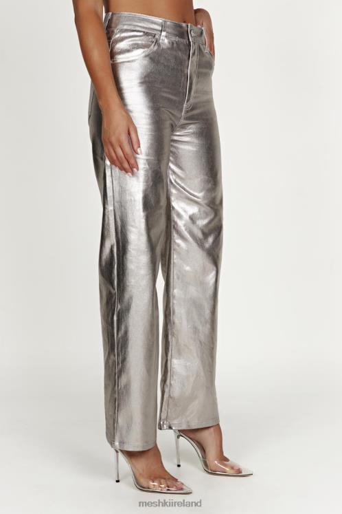Meshki Minnie Metallic Straight Jean Clothing Silver 6DX221270