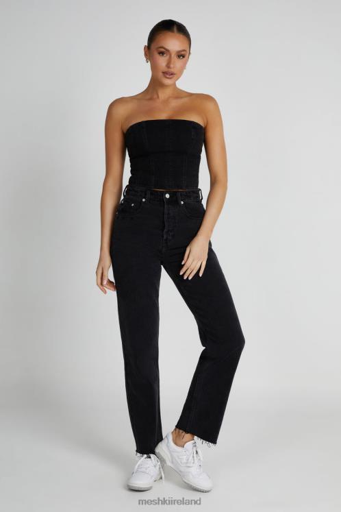Meshki Tina Mom Jean Clothing Washed Black 6DX221319