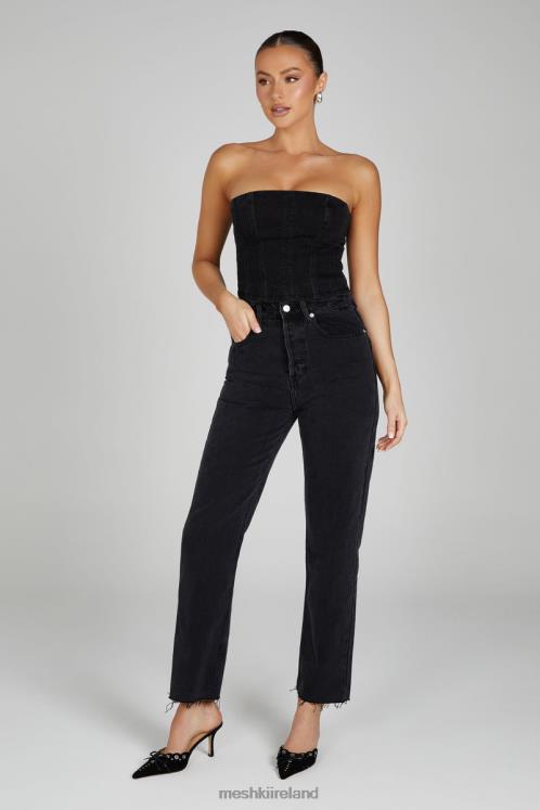Meshki Tina Mom Jean Clothing Washed Black 6DX221319