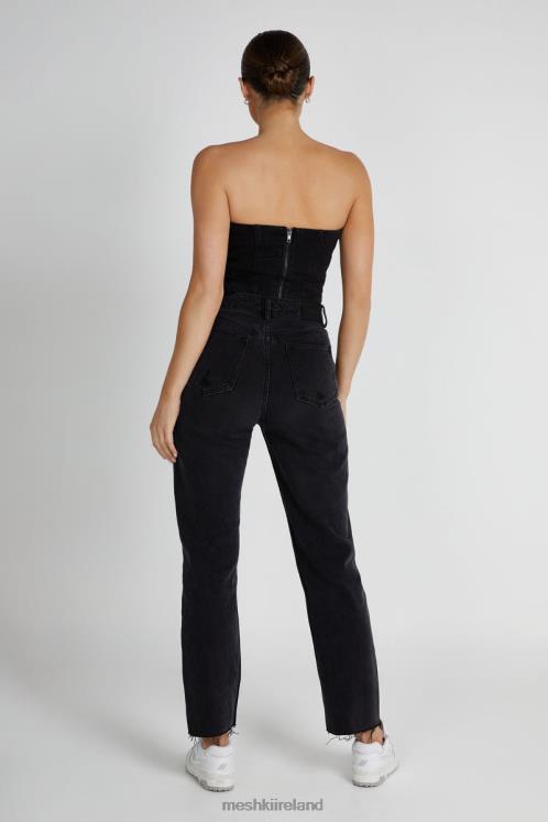 Meshki Tina Mom Jean Clothing Washed Black 6DX221319
