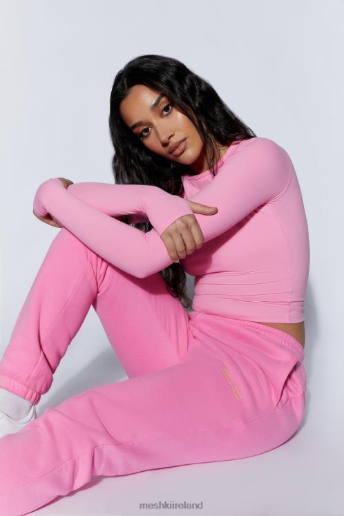 Meshki Camille Oversized Fleeceback Jogger Clothing Candy Pink 6DX221515