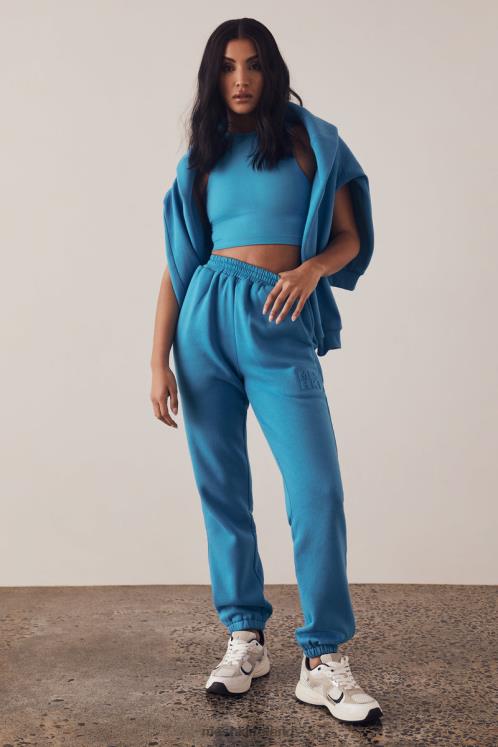 Meshki Emery Embossed Fleeceback Joggers Clothing Blue 6DX221604
