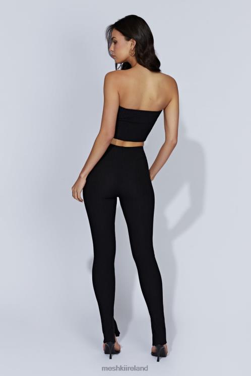 Meshki Jordi Side Split Knit Leggings Clothing Black 6DX221587