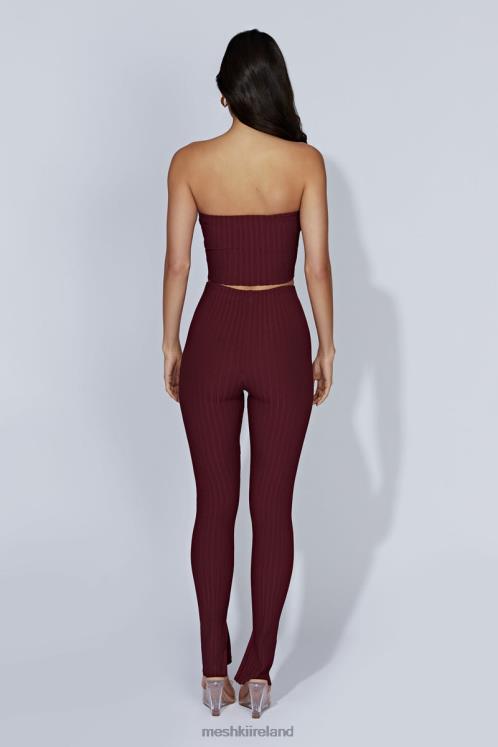 Meshki Jordi Side Split Knit Leggings Clothing Cherry Chocolate 6DX221473