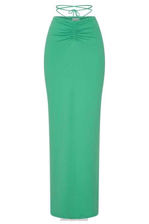 Meshki Amber Ruched Maxi Skirt Clothing Green 6DX221573