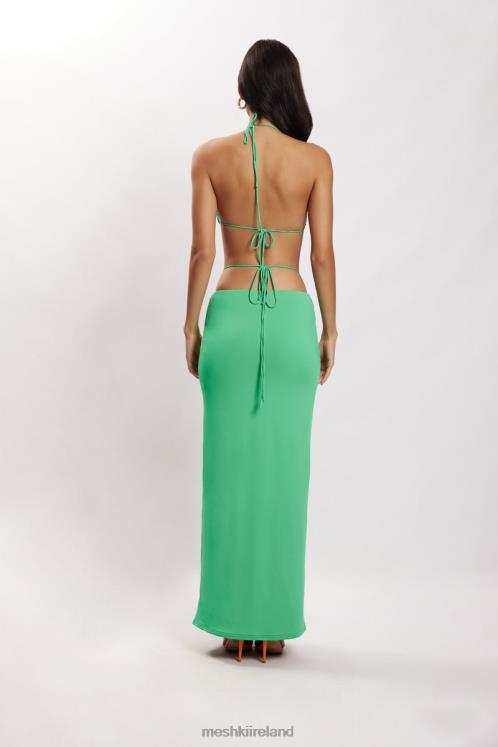 Meshki Amber Ruched Maxi Skirt Clothing Green 6DX221573