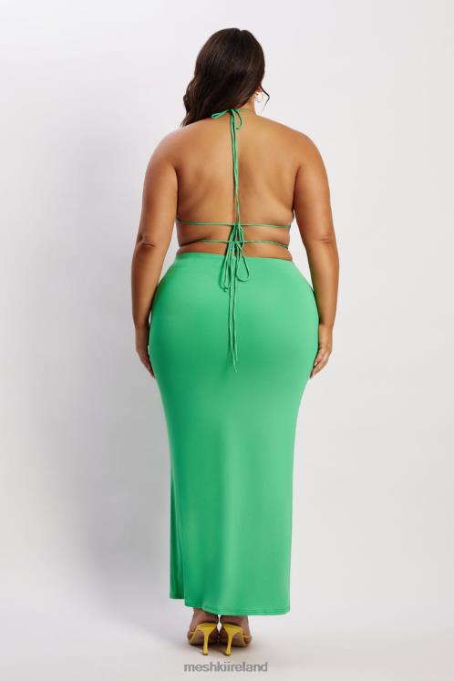 Meshki Amber Ruched Maxi Skirt Clothing Green 6DX221573