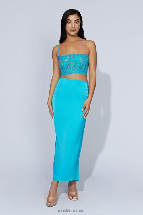 Meshki Bellamy Lace Maxi Skirt Clothing Aquamarine 6DX221540