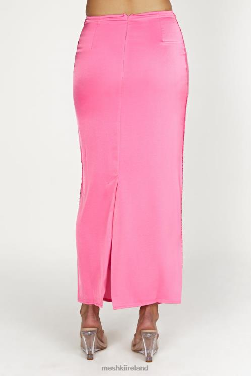 Meshki Bellamy Lace Maxi Skirt Clothing Bubblegum Pink 6DX221529