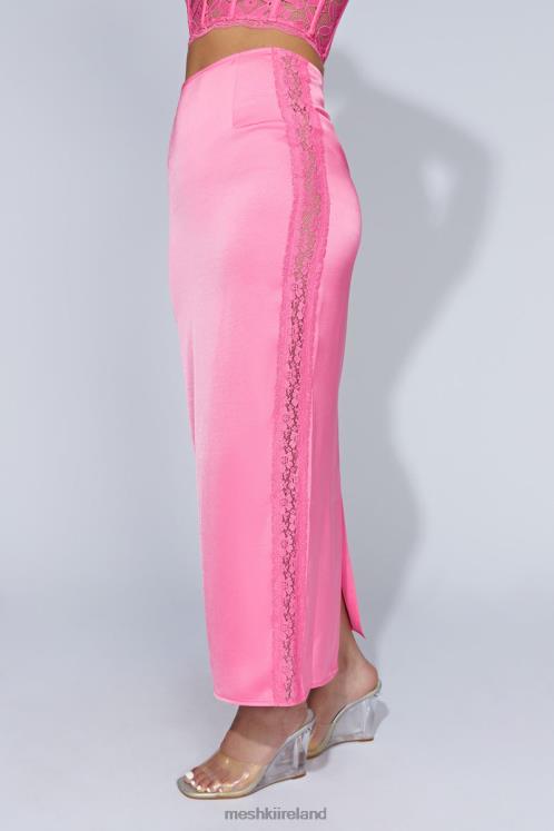 Meshki Bellamy Lace Maxi Skirt Clothing Bubblegum Pink 6DX221529
