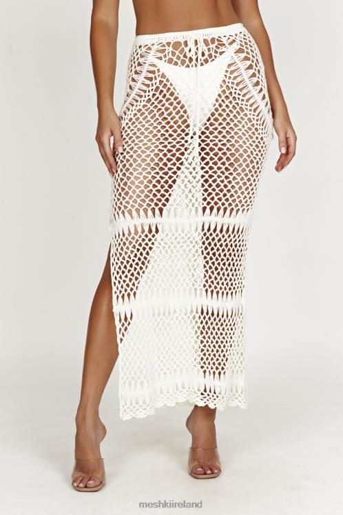 Meshki Bonnie Crochet Maxi Skirt Clothing White 6DX221439