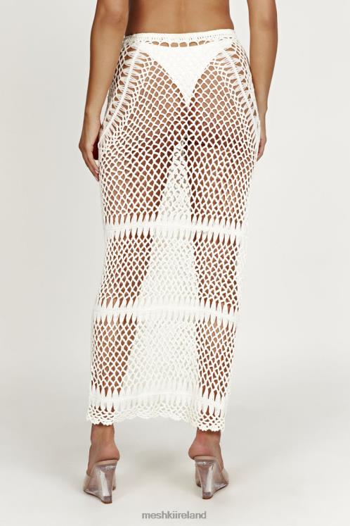 Meshki Bonnie Crochet Maxi Skirt Clothing White 6DX221439