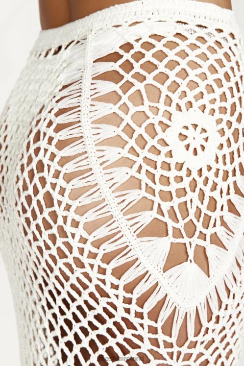 Meshki Bonnie Crochet Maxi Skirt Clothing White 6DX221439