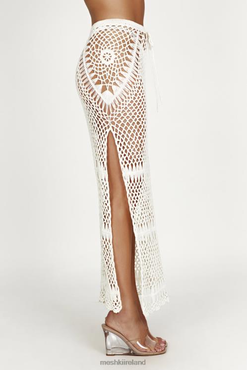 Meshki Bonnie Crochet Maxi Skirt Clothing White 6DX221439
