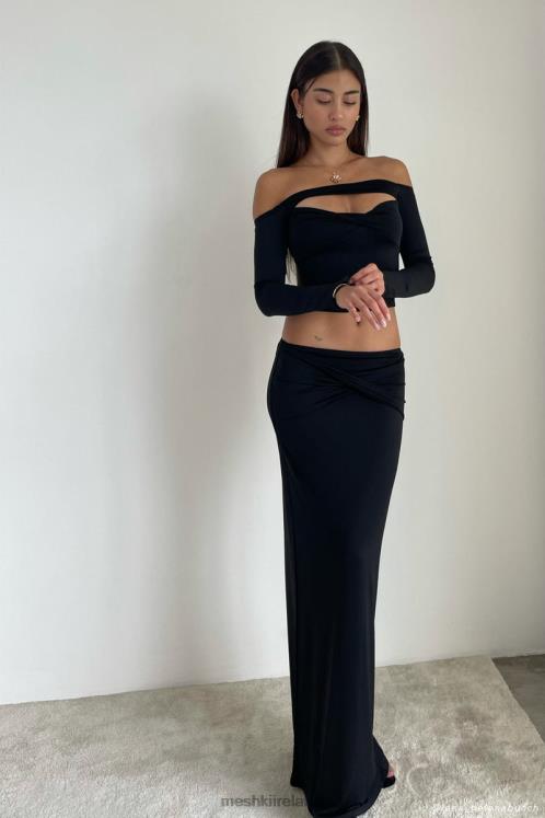 Meshki Ceri Maxi Twist Skirt Clothing Black 6DX221353