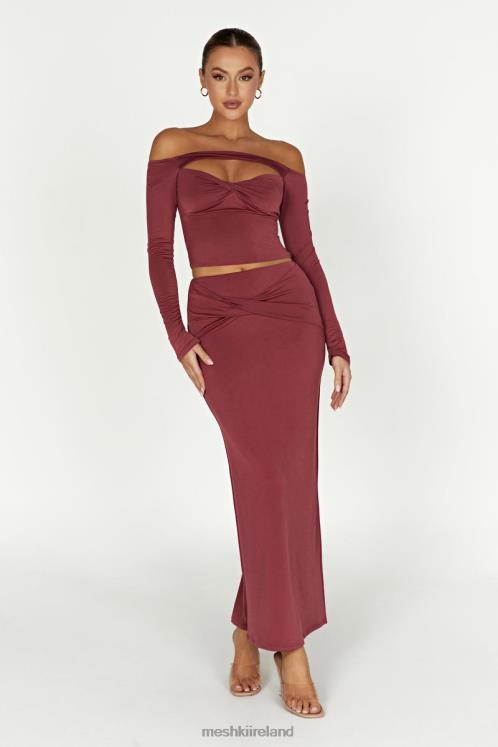 Meshki Ceri Maxi Twist Skirt Clothing Wine 6DX221354