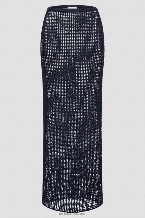 Meshki Christa Sequin Crochet Maxi Skirt Clothing Midnight Navy 6DX221412