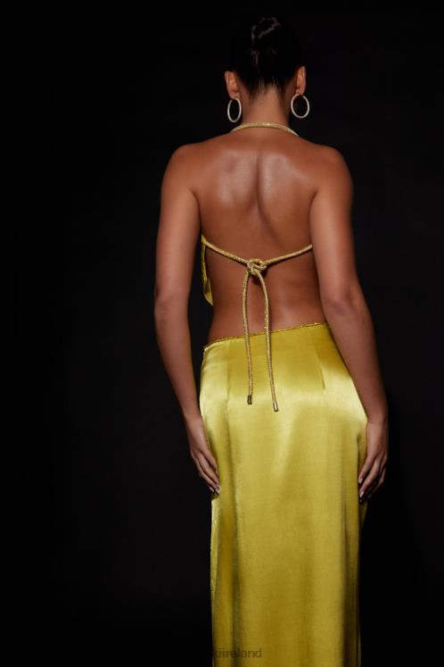 Meshki Christie Diamante Rope Maxi Skirt Clothing Chartreuse 6DX221451