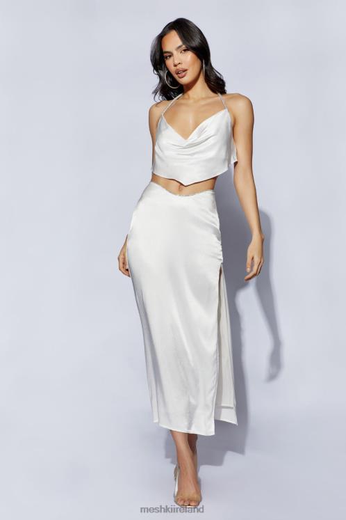Meshki Christie Diamante Rope Maxi Skirt Clothing White 6DX221429