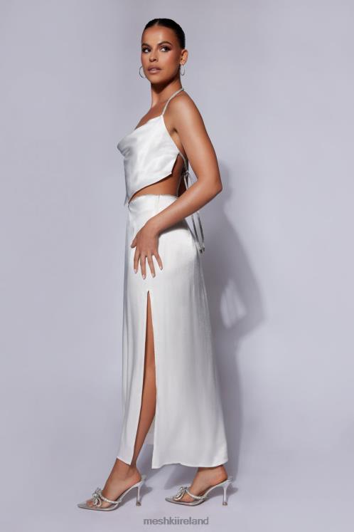 Meshki Christie Diamante Rope Maxi Skirt Clothing White 6DX221429