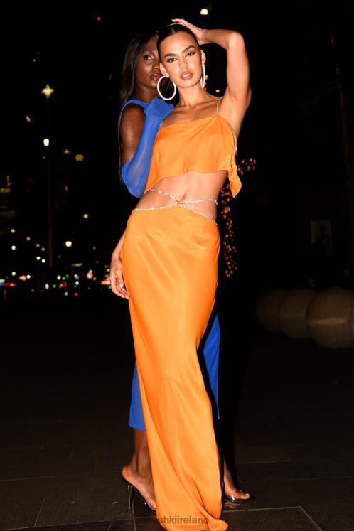 Meshki Dayana Diamante Maxi Skirt Clothing Mandarin 6DX221384