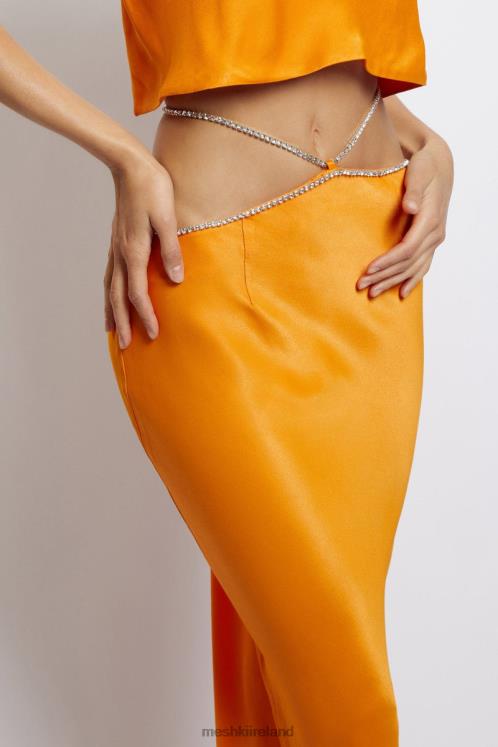 Meshki Dayana Diamante Maxi Skirt Clothing Mandarin 6DX221384