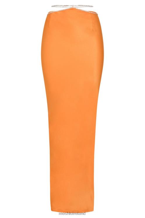 Meshki Dayana Diamante Maxi Skirt Clothing Mandarin 6DX221384