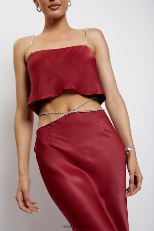 Meshki Dayana Diamante Maxi Skirt Clothing Wine 6DX221383