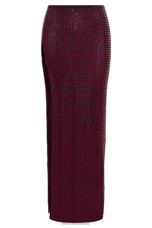 Meshki Ellery Square Diamante Maxi Skirt Clothing Berry 6DX221257