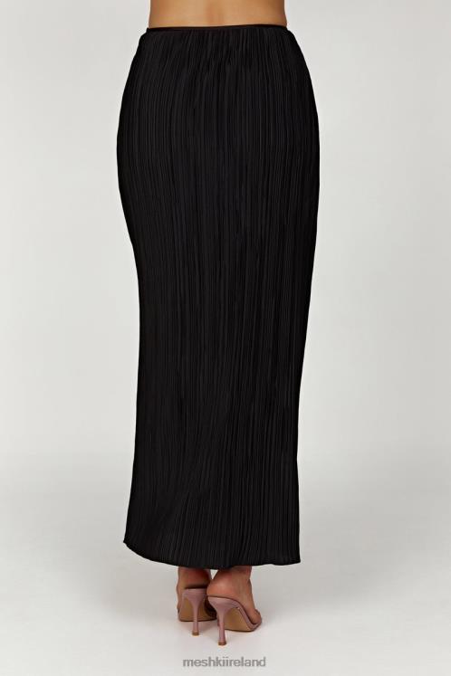 Meshki Elsie Plisse Maxi Skirt Clothing Black 6DX221365