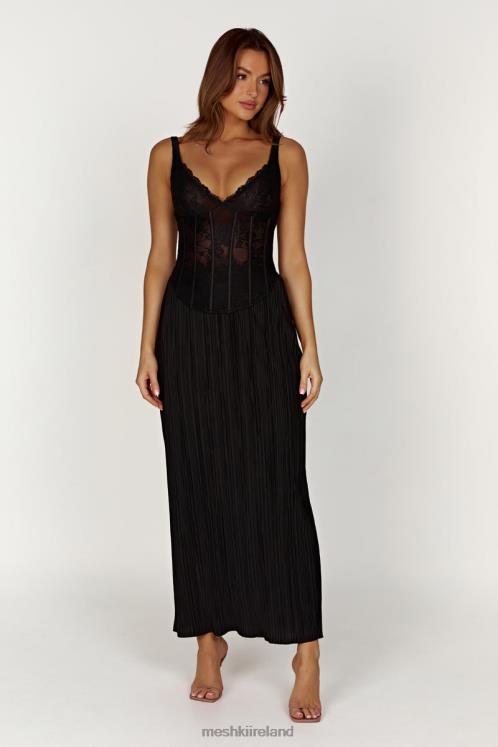 Meshki Elsie Plisse Maxi Skirt Clothing Black 6DX221365