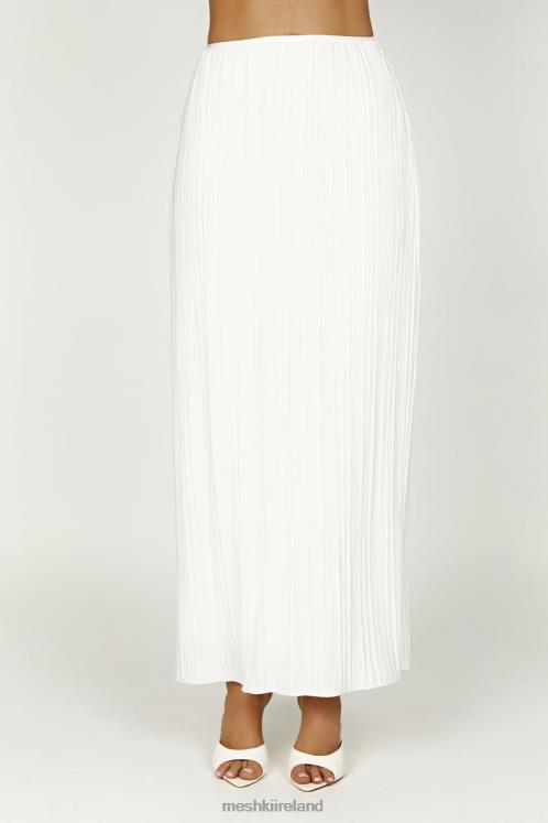 Meshki Elsie Plisse Maxi Skirt Clothing White 6DX221362