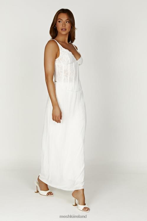 Meshki Elsie Plisse Maxi Skirt Clothing White 6DX221362