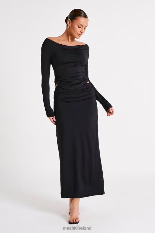 Meshki Emma Recycled Nylon Maxi Skirt Clothing Black 6DX221242