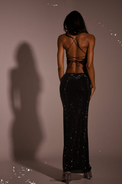 Meshki Erika Diamante Maxi Skirt Clothing Black 6DX221314