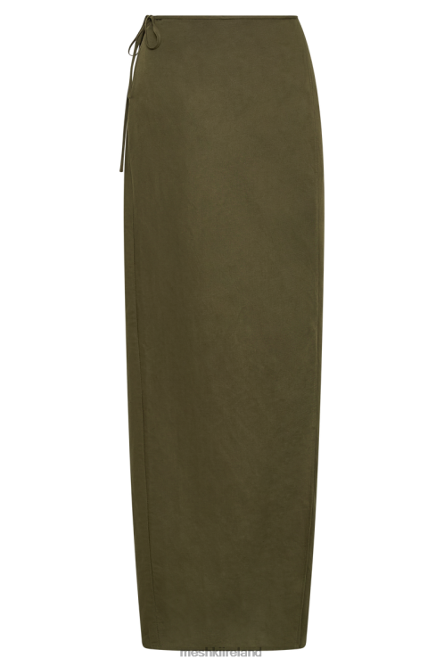 Meshki Fatima Linen Wrap Maxi Skirt Clothing Khaki 6DX221230