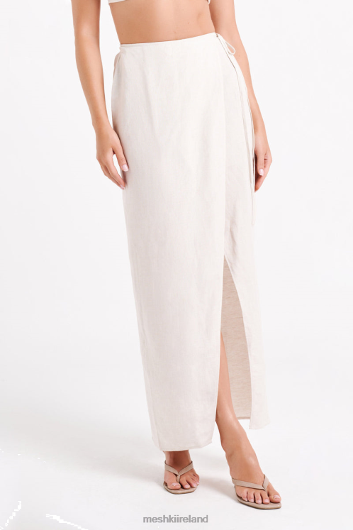 Meshki Fatima Linen Wrap Maxi Skirt Clothing Natural 6DX221234