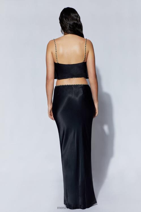 Meshki Havva Diamante Trim Maxi Skirt Clothing Black 6DX221466