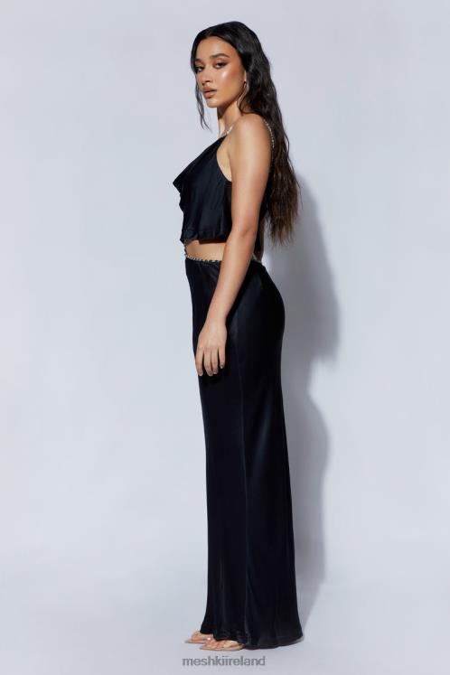 Meshki Havva Diamante Trim Maxi Skirt Clothing Black 6DX221466