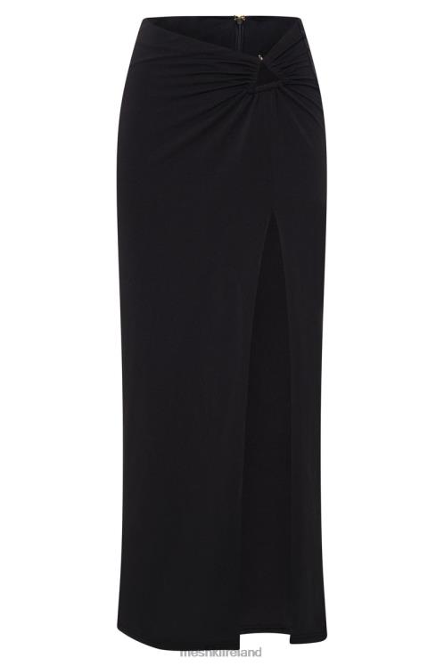 Meshki Jacqui Side Split Maxi Skirt Clothing Black 6DX221571