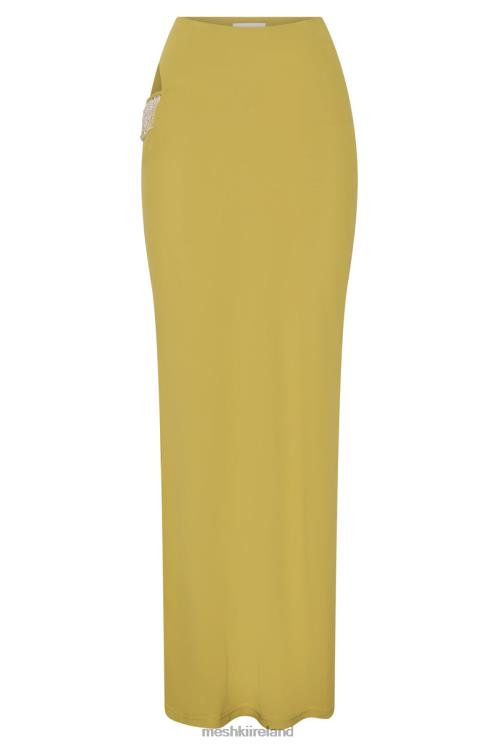 Meshki Jayleen Maxi Skirt With Fringe Clothing Chartreuse 6DX221551
