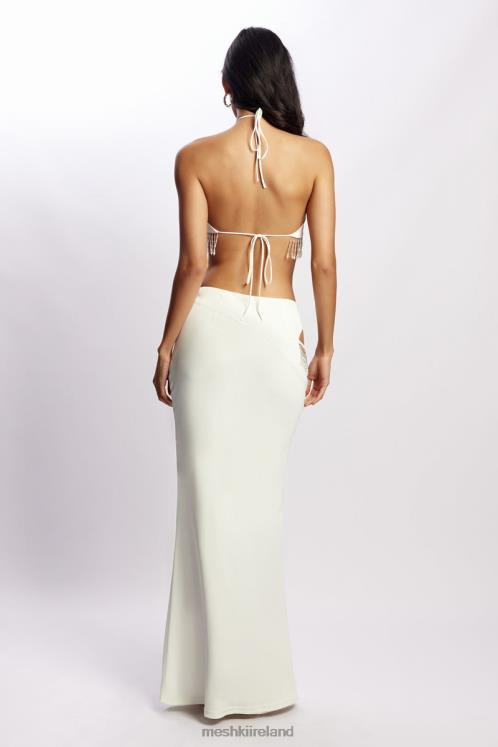 Meshki Jayleen Maxi Skirt With Fringe Clothing White 6DX221563