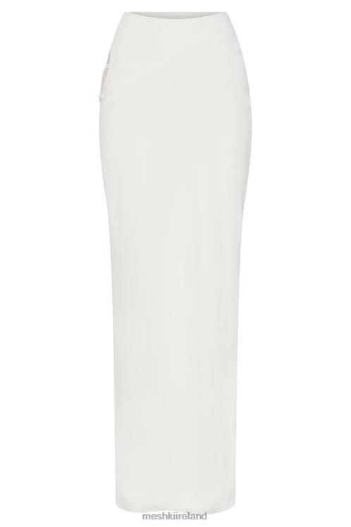 Meshki Jayleen Maxi Skirt With Fringe Clothing White 6DX221563