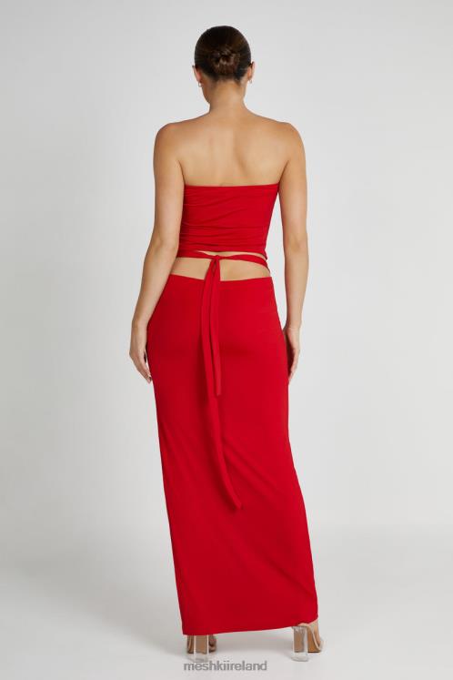 Meshki Jeanine Cowl Back Maxi Skirt Clothing Red 6DX221279